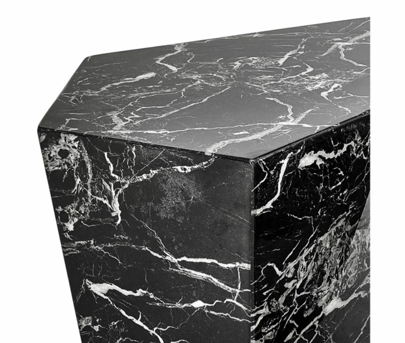 Casa Padrino Art Deco Luxus Couchtisch 3er Set Kunstmarmor Schwarz 52 x 37,5 x H. 40/35/30 cm