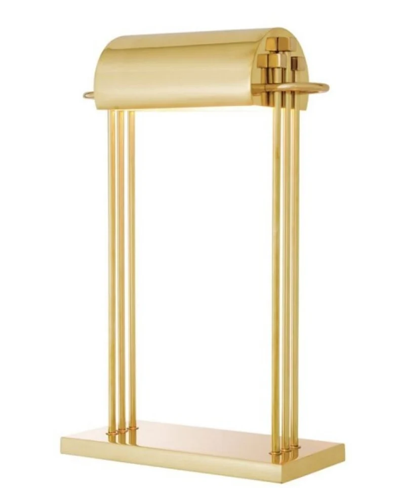 Casa Padrino Luxus Tischleuchte aus massivem Messing poliert - 31 x 15 x 51 cm - Elegante Hotel & Restaurant Leuchte
