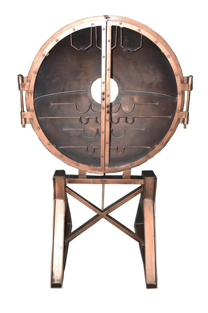 Casa Padrino Luxus Getränke Bar Kupfer - Weinregal aus Metall - 106 x 173 x 77 cm