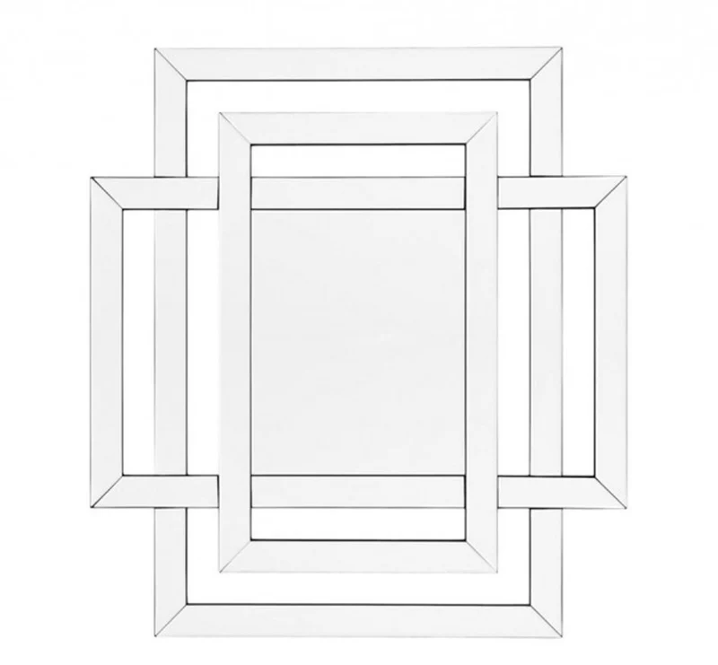 Casa Padrino Designer Luxus Wandspiegel - Spiegelglas und MDF - 100 x H 110 cm