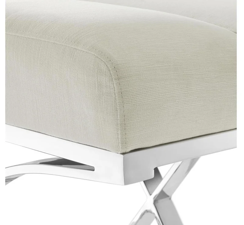 Casa Padrino Luxus Hocker Hellgrau 69 x 42 x H. 51 cm - Designermöbel