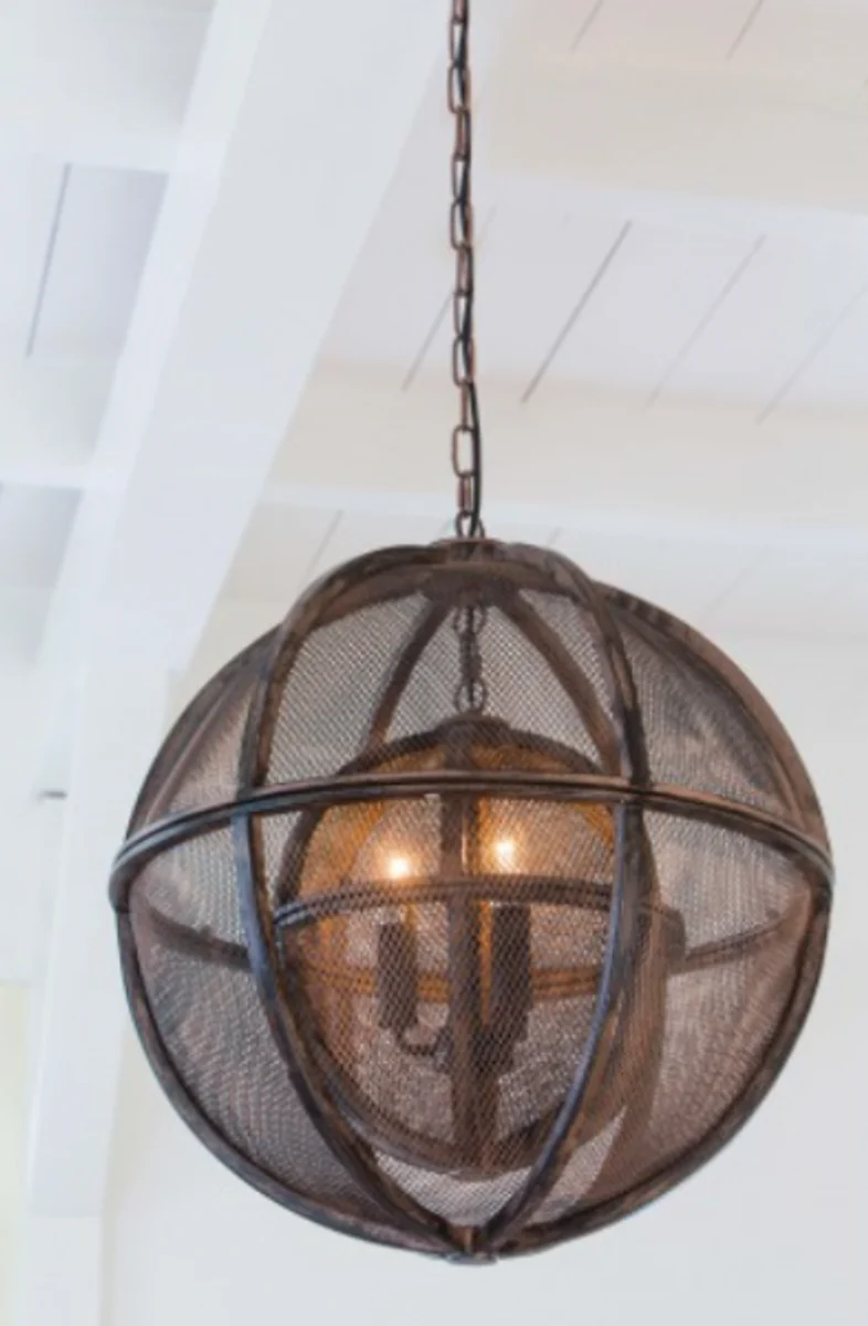 Casa Padrino Luxus Hängeleuchte im exklusiven Design - Metall, Braun, Durchmesser 55 cm